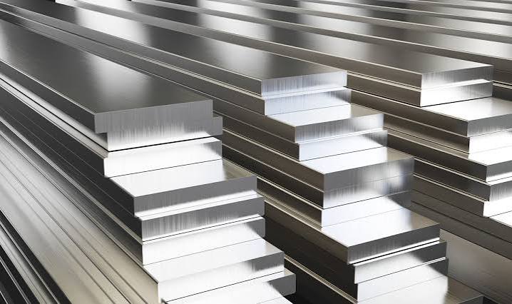 Stainless steel sheets stacked at Suresh Metals
